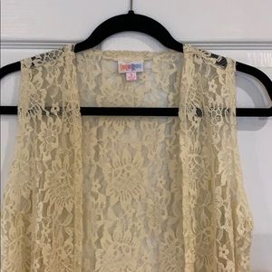 LuLaRoe Joy Cream Floral Lace - Small - NWOT